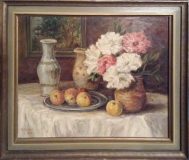 Stillleben mit Blumen, Obst und Krügen (Philipp Füßler, 1976)
