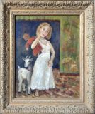 Mädchen mit Puppe und Ziege (N.N.)