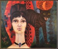Frau mit Katze (Giselhorst Strauß, 1966)