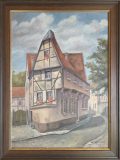 Straße mit Fachwerkhaus (W. Hellmann, 1945)
