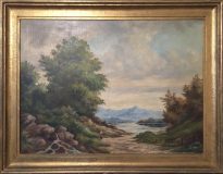 Landschaft mit See und Bergen (Paul Fleischmann)