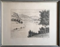 Neckartal bei Neckargemünd, Radierung (Ferdinand Dörr)