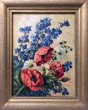 Blumenbild mit Mohn und Rittersporn (Max Kosmas Zahner)