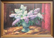 Fliederstrauß in Vase (Max Kosmas Zahner)