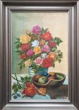 Rosenstrauß mit Obstschale (Boris Siemienkewitsch, 1959)