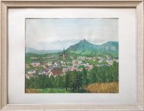 Blick auf Ort mit Burgberg (Boris Siemienkewitsch)