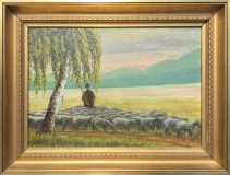 Schäfer mit Schafherde (Boris Siemienkewitsch, 1970)