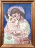 Madonna mit Kind vor blauem Hintergrund (n.n.)