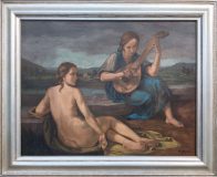 Lautenspielerin mit nackter Zuhörerin (R. Fauser, 1947)